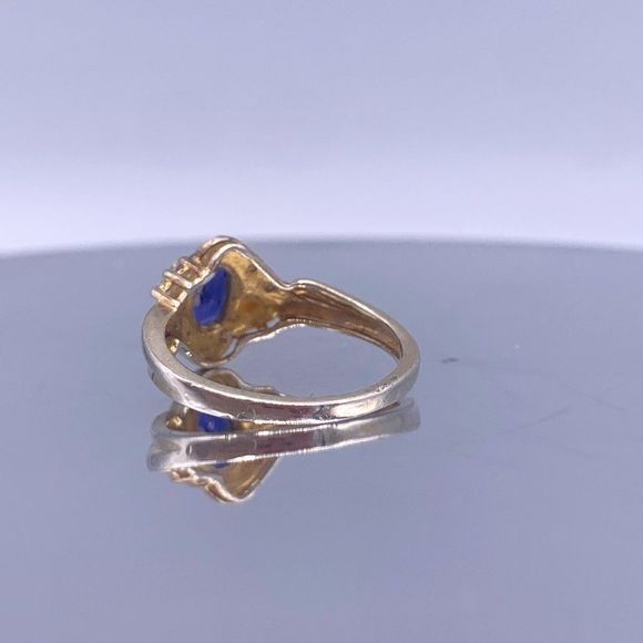 Vintage Sterling Silver Two-Tone Sapphire Ring - Picture 13 of 16